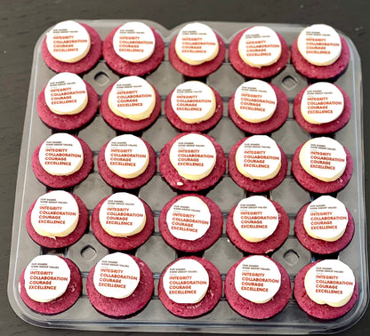 BRANDED MINI CUPCAKES WITH LOGOS 25 Pieces